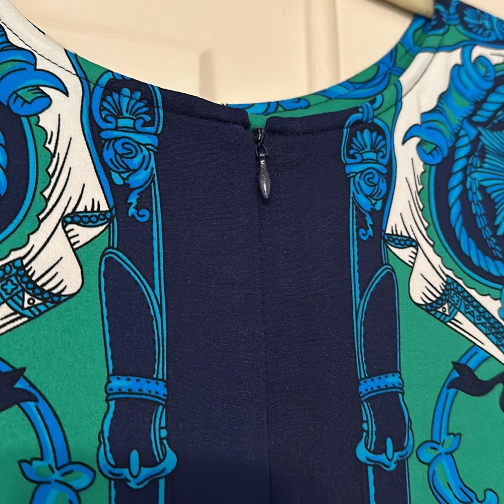 Julie Brown mini dress. Size M.  Green/blue/cream. - Picture 5 of 9